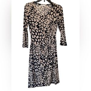 Calvin Klein dress. Black and cream print. Size: 4